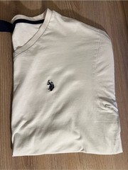 U.S. Polo Assn. White V-Neck T-Shirt Men’s Large Embroidered Pony Logo
