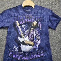 Liquid Blue Jimi Hendrix Purple Haze T-Shirt Mens Medium Tie Dye Rock Tee Guitar