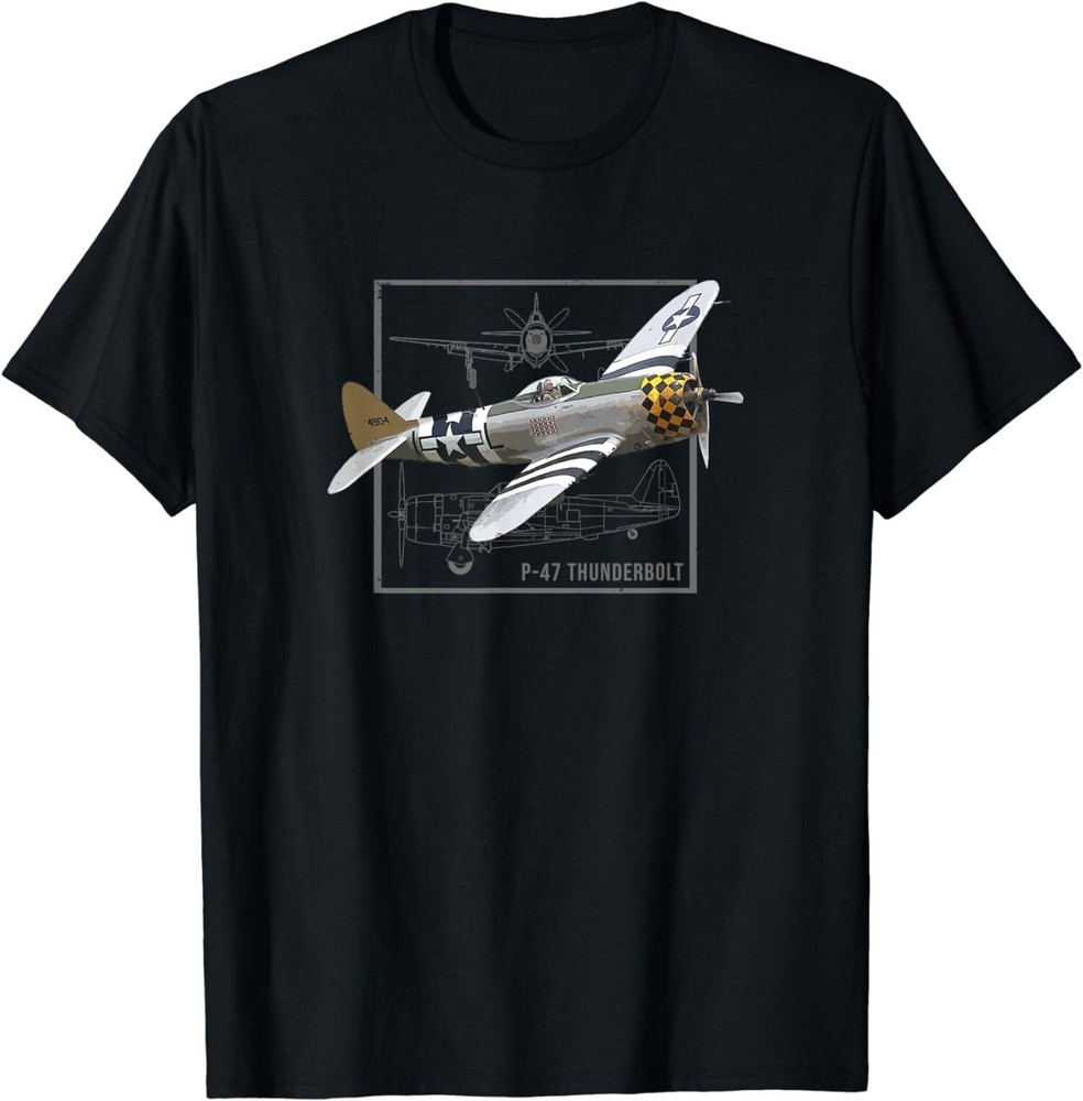 New Limited Republic P-47 Thunderbolt, WW2 Fighter Plane T-Shirt Made In USA
