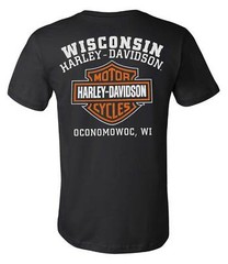 Harley-Davidson Men’s Iconic Bar & Shield Crew-Neck Short Sleeve Shirt – Black