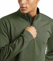 Men’s 1/4 Zip Quick Dry Long Sleeve Gym Fitness Casual Sport Performance T-Shirt