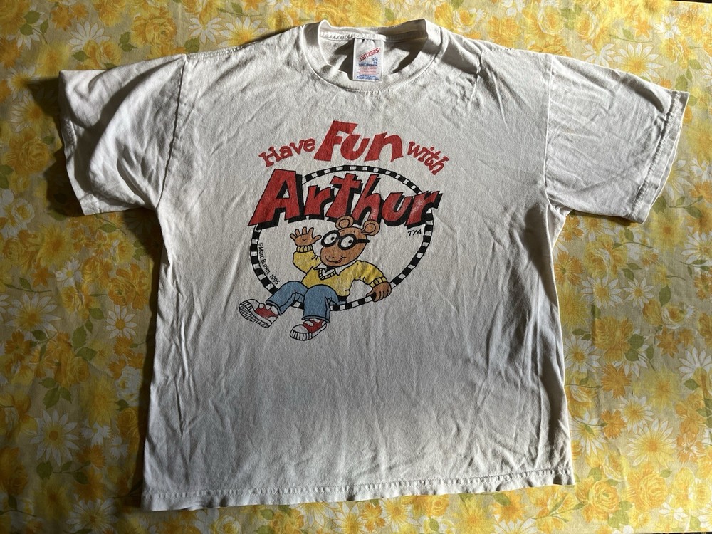 Vintage 1995 Have Fun With Arthur Graphic Tee Shirt Cotton Youth Size L 14/16