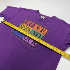 Cross Colours LA Mens Shirt XL Purple Love See No Color Graphic Rainbow Pride