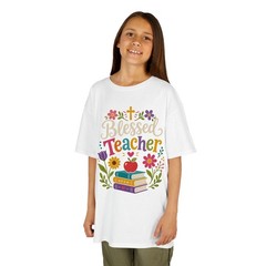 Mens Colorful Christian Teacher Floral Blessing T-Shirt