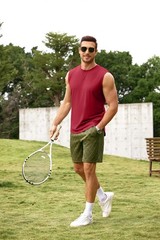 Men’s 3 Pack Cotton Tank Top Hipster Hip Hop Longline Crewneck Sleeveless T-S…