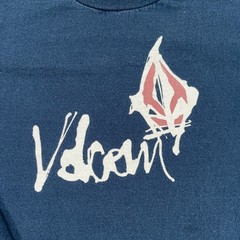 Vintage Volcom Shirt Mens Medium M Blue Long Sleeve Graphic Skater Logo 90s Y2K