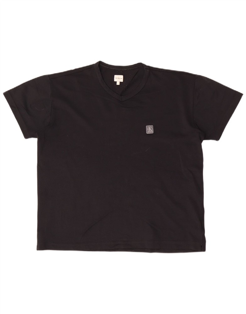 Calvin Klein Jeans Mens T-Shirt Top XL Black Polyamide AZ28