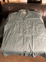 Dickies Button up work shirt perfect mint pockets L Green long sleeve