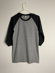 Jerzees Men’s Tri Blend T-Shirt 3/4 Sleeve Soft Raglan Baseball Tee Size S