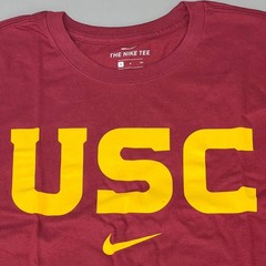 NIKE USC Trojans Essential Wordmark T-Shirt Men’s Sz S Cardinal Red DD7163 (New)