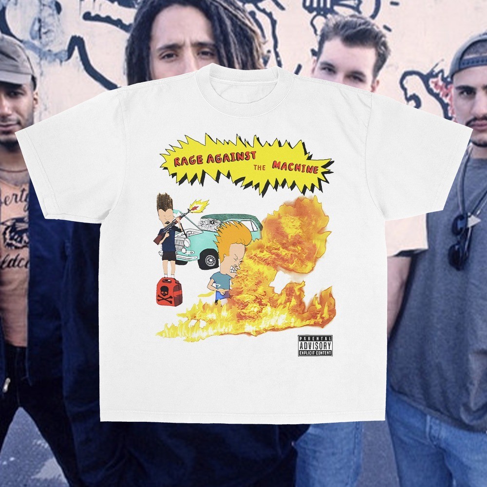 RETRO Rage Against The Machine X Beavis & Butthead Unisex T-SHIRT S-5XL