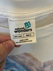 Vintage 90s Natural Wonders Leaping Dolphins White Adult L 100% Cotton Shirt USA