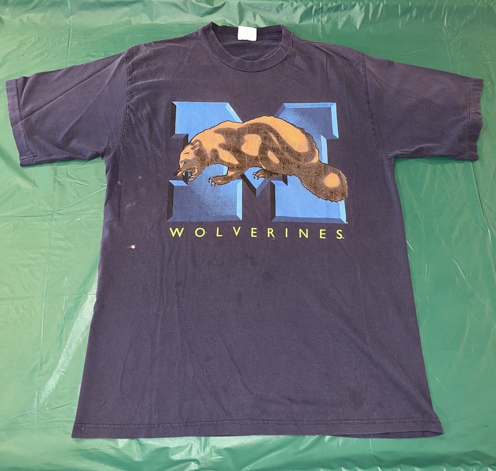 Vintage 90s Michigan Wolverines NCAA T-Shirt Size Large