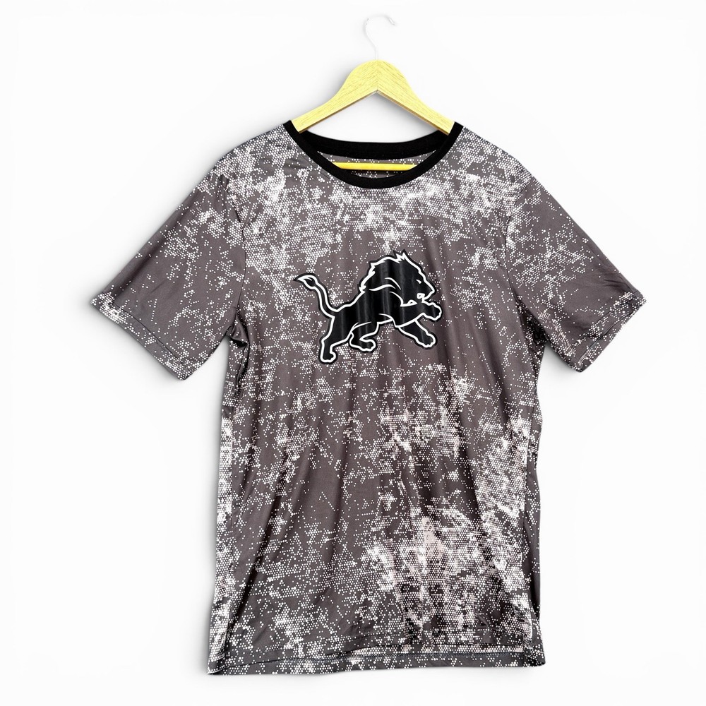 Detroit Lions Brown Gray Speckled Graphic T Shirt XL Tee NFL Football Soft