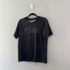 PUMA Dark Gray Logo Athletic T-shirt Casual Classic Unisex Size Medium M