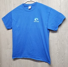 Costa Del Mar Tshirt Mens Large Blue Marlin Fish Salt Ocean Beach Vacation Blue