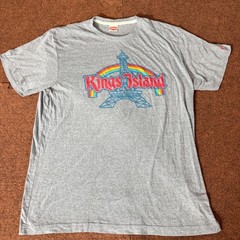 Homage Kings Island Vintage Eiffel Tower Rainbow Graphic T-Shirt Mens XL Grey A+