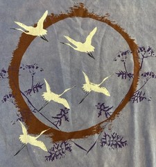 VTG Andrea Bragg Migrating Sandhill Cranes T-Shirt XL Cotton Single Stitch