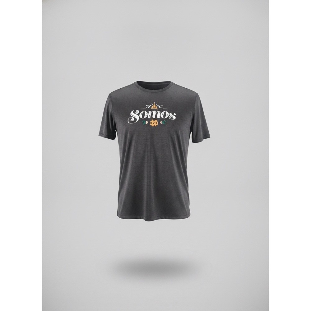 Under Armour Notre Dame Somos T-Shirt Mens Medium Grey Heather Loose Fit Athleti