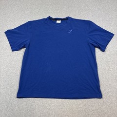 Gymshark Men’s Sz L Blue Power T-Shirt Cotton Blend Short Sleeve