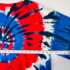 Authentic Pigment Mens Tie Dye T-Shirt Red White Blue Spiral Cotton Large L