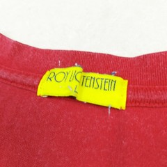Vintage Y2K Roy Lichtenstein Airplane Pop Art Uniqlo Double-Sided Red T-Shirt L