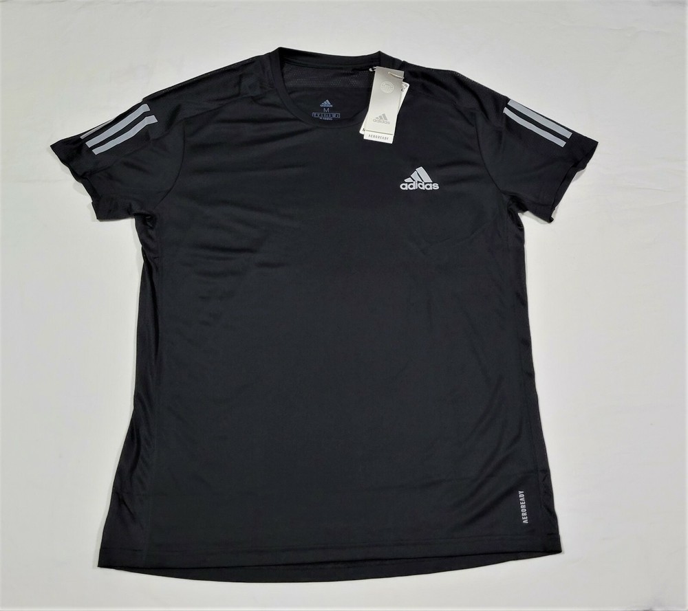 Adidas Mens OWN THE RUN Shirts S/S Training Black Jersey Tee Casual Shirt FS9799