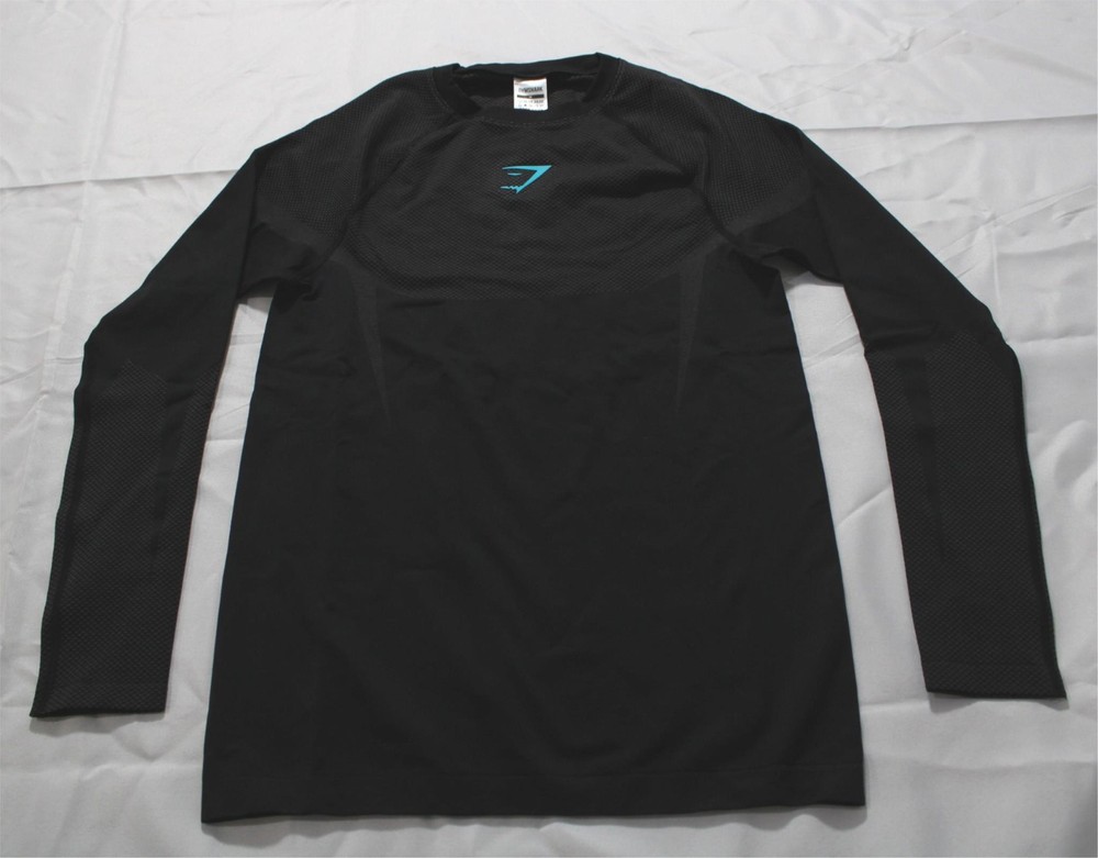 Gymshark Men’s Onyx 5.0 Seamless Long Sleeve T-Shirt NN7 Black Medium NWT