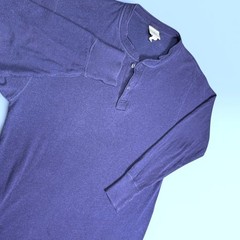 Vintage L.L. Bean River Driver Shirt Mens Medium Made in USA Navy Wool Henley