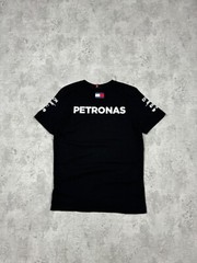 Mercedes AMG Petronas F1 Black Short Sleeve Big Logo T-Shirt Size S