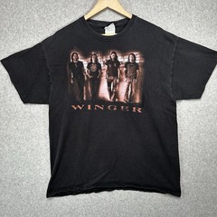 Rare Vintage Winger Band Tour Shirt Size Extra Large Black Faded Worn