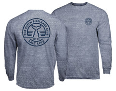 Salt Life TriBlend L/S Tee Navy The Catch Adult L Live Salty Saltlife NWT