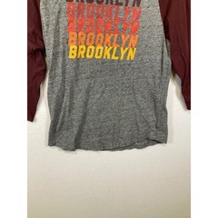 Old Navy Mens Grey Burgundy Brooklyn Raglan Baseball T Shirt Size M