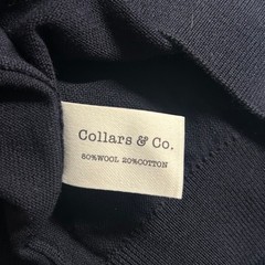 Collars & Co. Men’s Amalfi Luxe Tee Contrast White Trim Navy Blue M Medium New