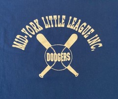 VTG Mid-York Little League Men’s T-Shirt Medium Single Stitch Graphic Print USA