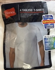 NEW! Hanes Tagless White T-shirt Undershirt Package of 4 Men’s M 38-40