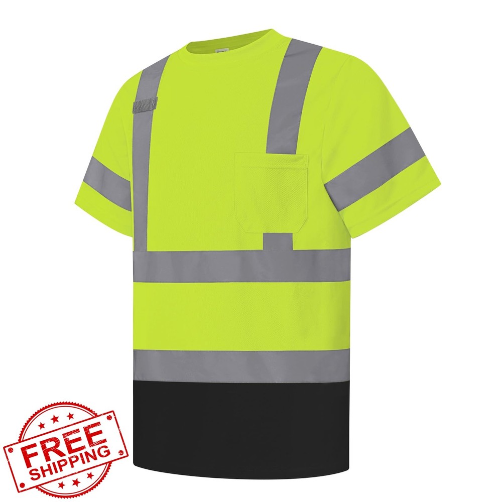 LIZMOF Hi Vis Shirt Yellow Black 4XL