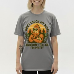 Don’t Touch My Beard Bigfoot T-Shirt Funny Sasquatch Sunglasses Retro Tee S-5XL