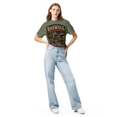 Roswell Rod & Piston Alien Garage T-Shirt Hot Rod Flying Saucer UFO Tee S-4XL
