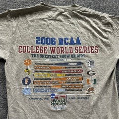NCAA T-Shirt Mens Size M Gray 2006 College World Series Omaha Baseball Graphic