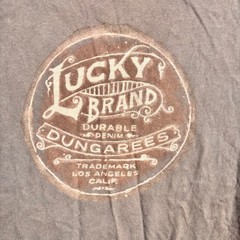 Lucky Brand Mens Classic Fit Graphic T-Shirt Brown Cotton Made in USA Large 0607