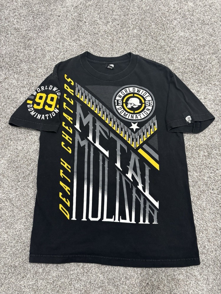 Metal Mulisha Double Sided AOP T-Shirt Death Cheaters ANTI-EST Black Size Small