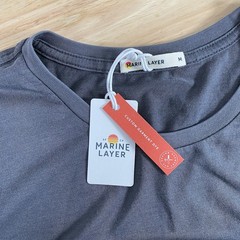 Marine Layer Shirt Men’s Medium Short Sleeve Signature Crew Tee Asphalt Gray NWT