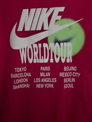 Nike World Tour T Shirt Size S Fire Berry