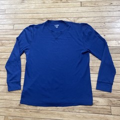 Old Navy Classic Thermal Pique Knit Tee Shirt Men XL Blue Crew Neck Tee Basic