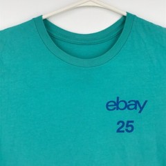 eBay Mens Shirt Large Green Blue Short Sleeve Crew Neck 25th Anniversary