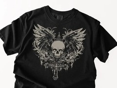 Vintage Y2K Afflictions Style Skull T-Shirt, Grunge shirt