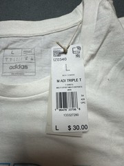 Adidas Men’s White Multi Color Logo Graphic T-Shirt Size L Brand New