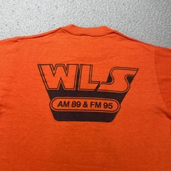 Vintage WLS Run For The Zoo Shirt Mens Medium Orange 1983 Radio Graphic Tee 80s