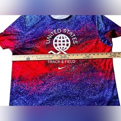 Nike Dri-FIT USA Track & Field Shirt XL FJ3411-635 UPF 40+ Red Blue